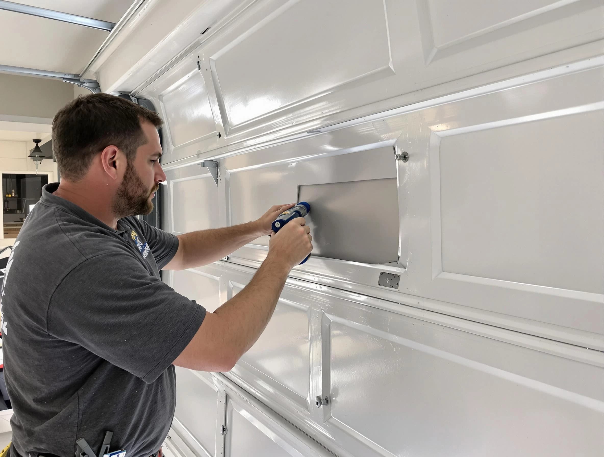 Garage door panel repair by Holly Springs Garage Door Repair in Holly Springs