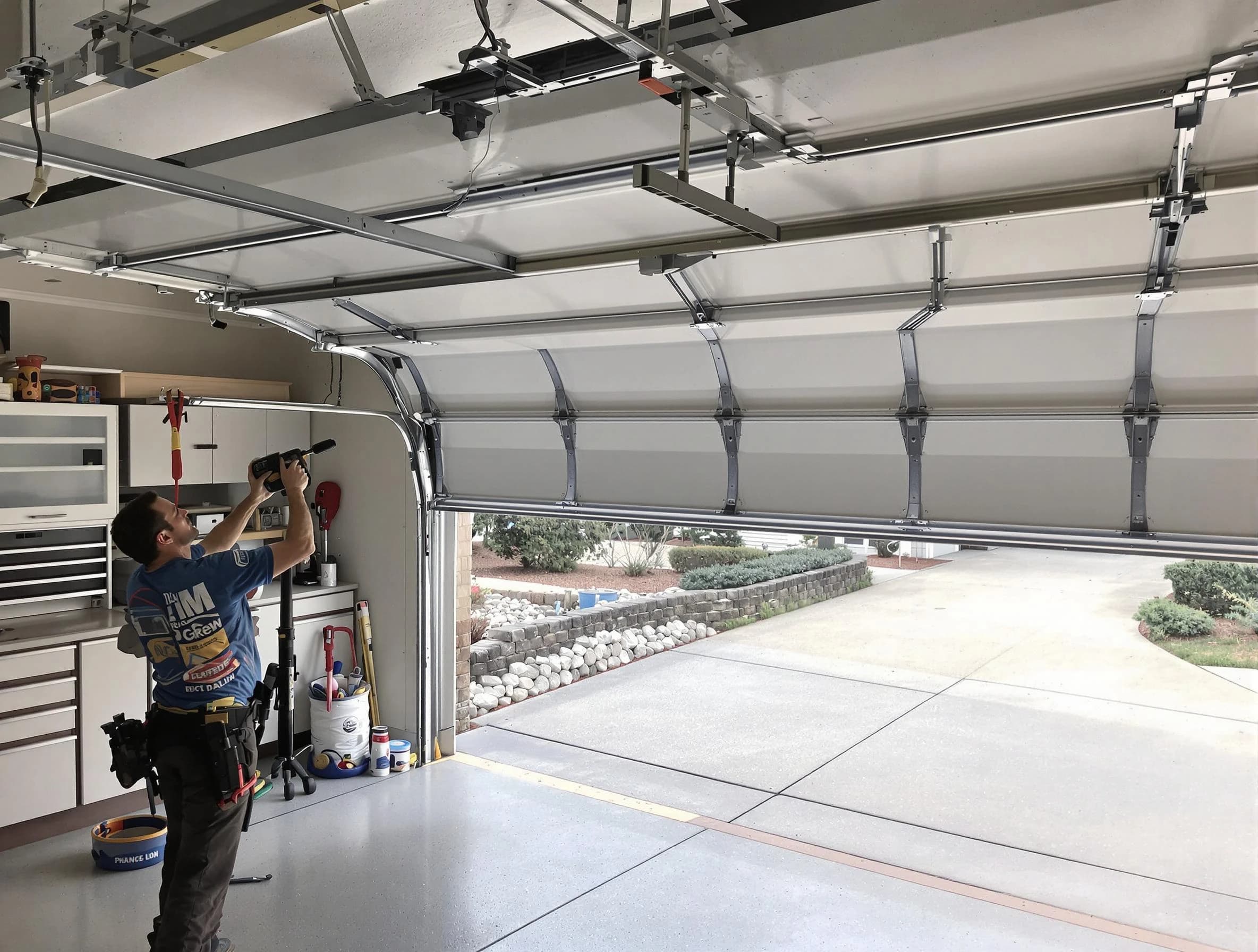 Garage door track repair service by Holly Springs Garage Door Repair in Holly Springs