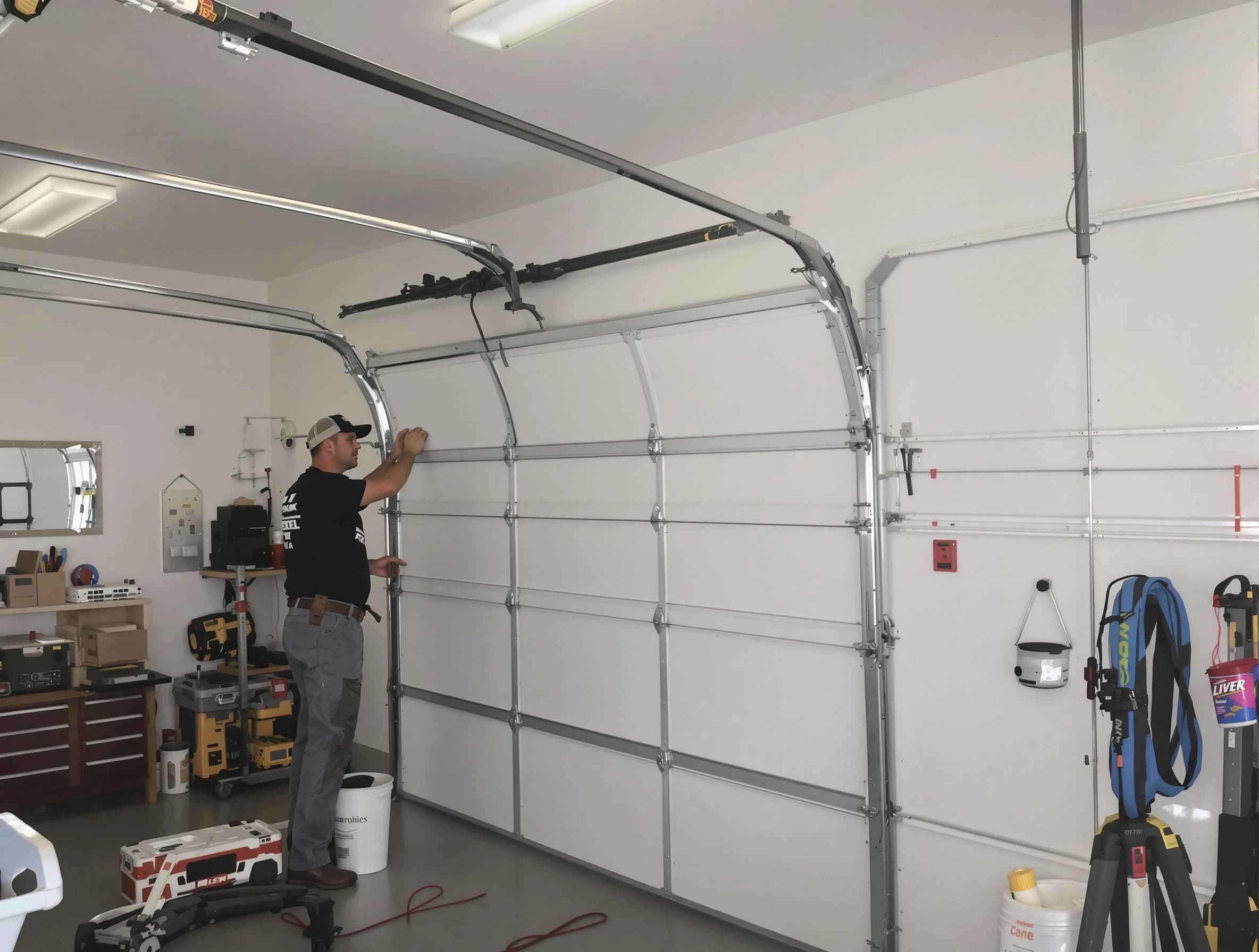 Holly Springs Garage Door Repair team installing new garage door in Holly Springs