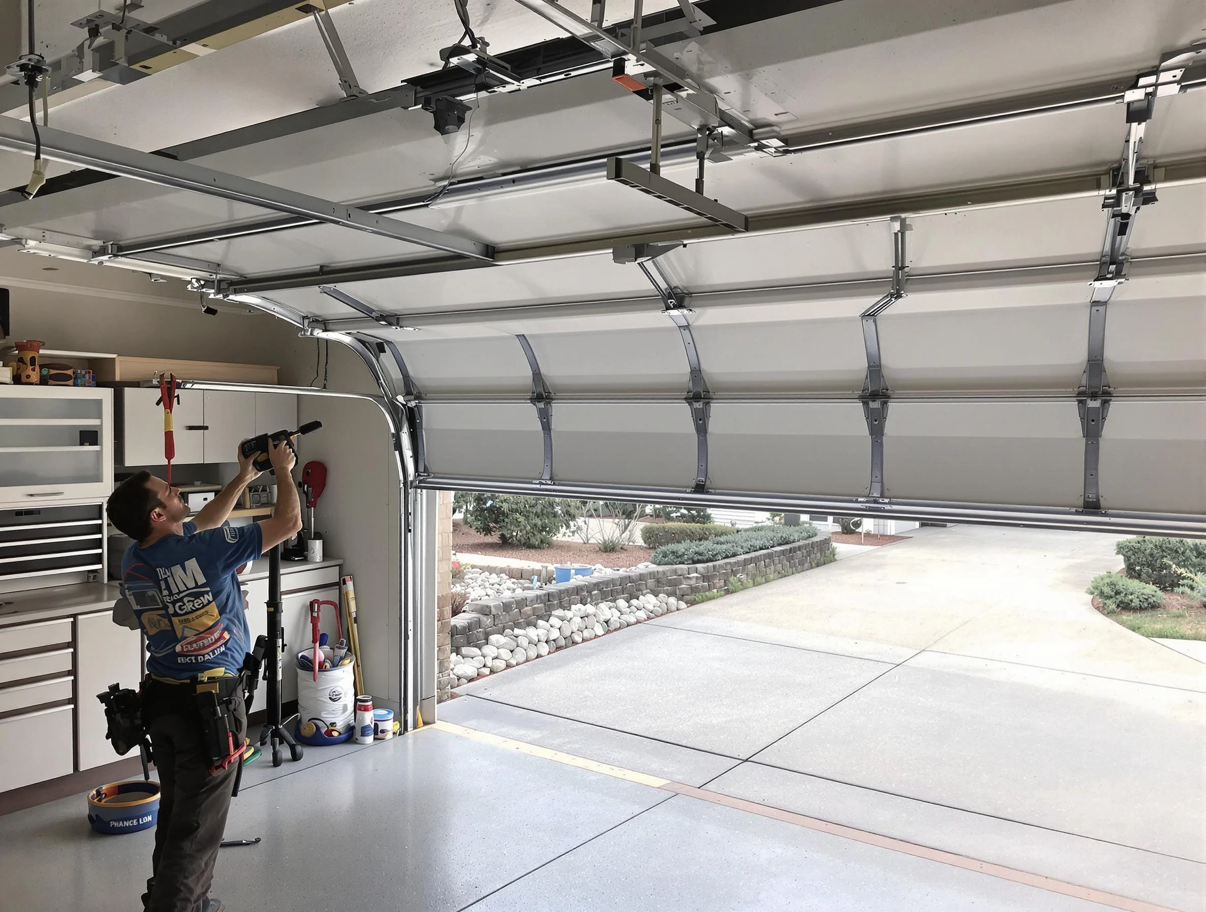 Garage door track repair service by Holly Springs Garage Door Repair in Holly Springs